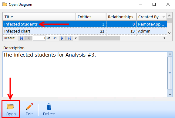 Open Saved Infected Students Diagram