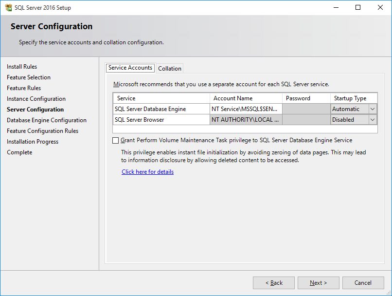 Server Configuration