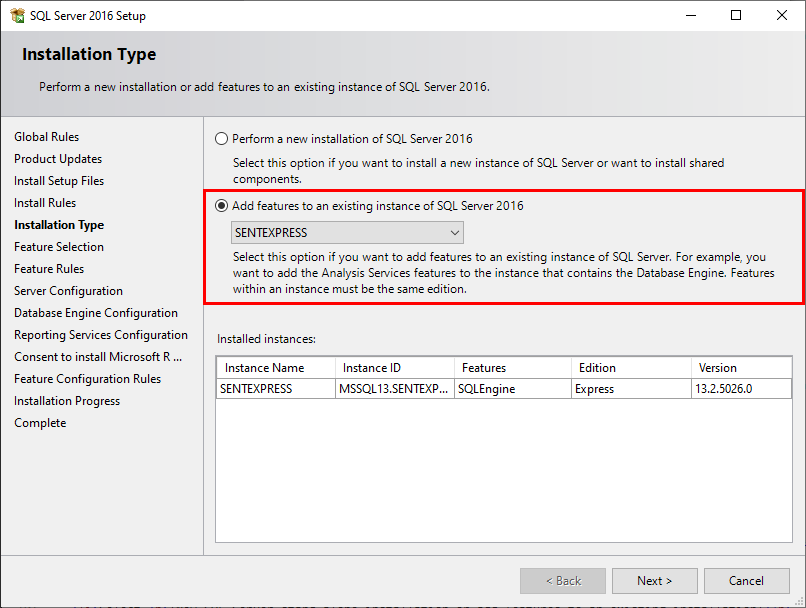 Microsoft SQL Server 2016 Instance