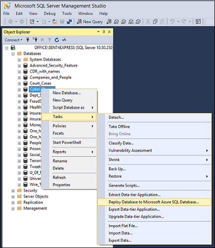 Deploy Database to Microsoft Azure SQL Database