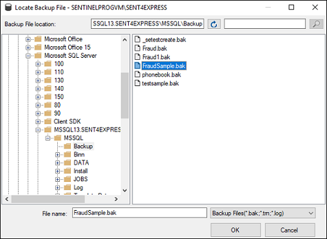 SQL Server Restore Locate File