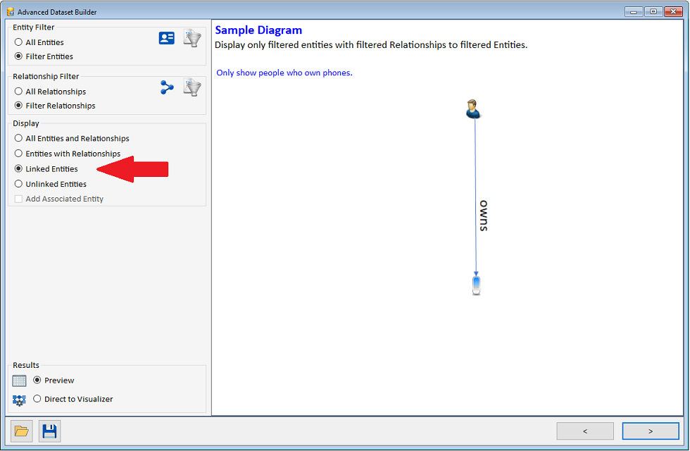 Filter Entities and Relationships for Linked Entities