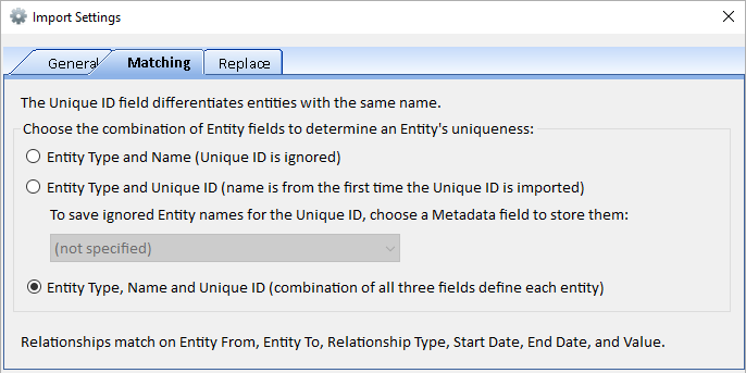 Choose which entity columns define a unique entity