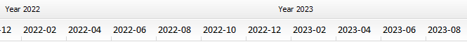 Year View, Bimonthly with the Summary Label for each Year